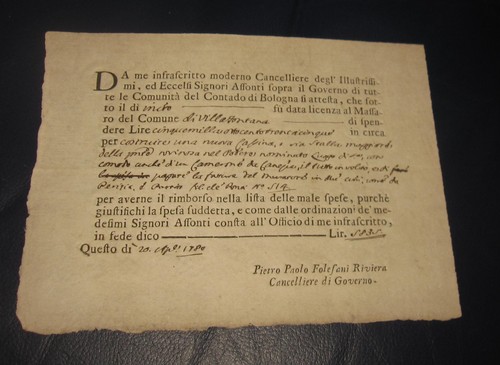 1785 contado bologna - contado,